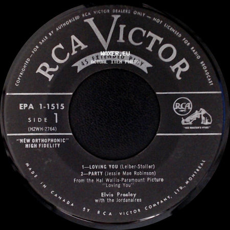 Elvis Presley With The Jordanaires - Loving You / Party / (Let Me Be Your) Teddy Bear / True Love side A