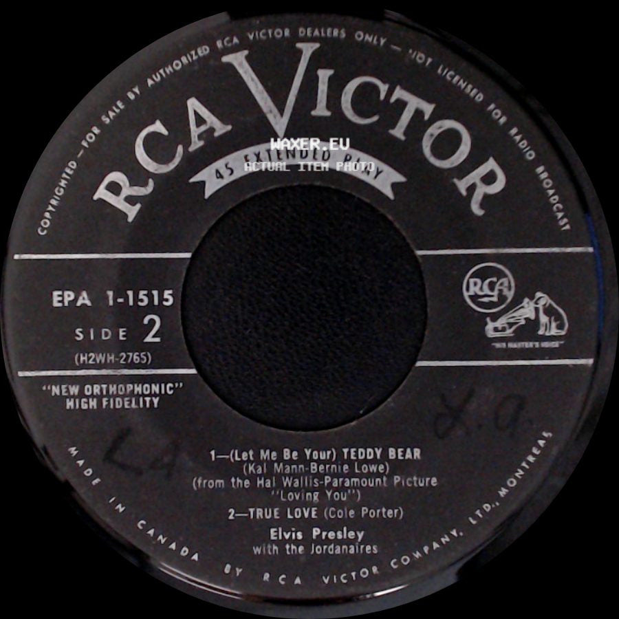 Elvis Presley With The Jordanaires - Loving You / Party / (Let Me Be Your) Teddy Bear / True Love side B