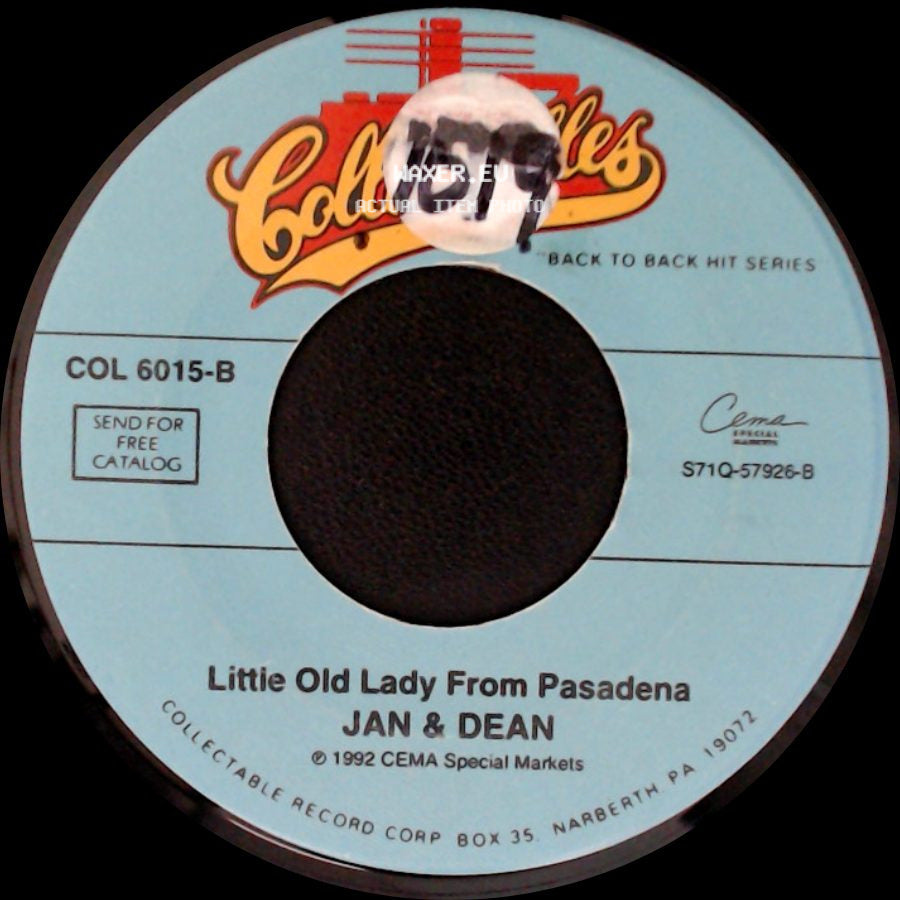 Jan & Dean - Surf City / Little Old Lady From Pasadena side B