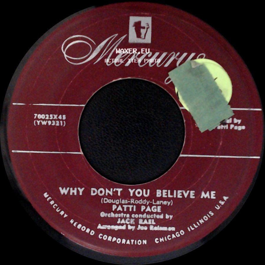 Patti Page - Conquest / Why Don't You Believe Me side B