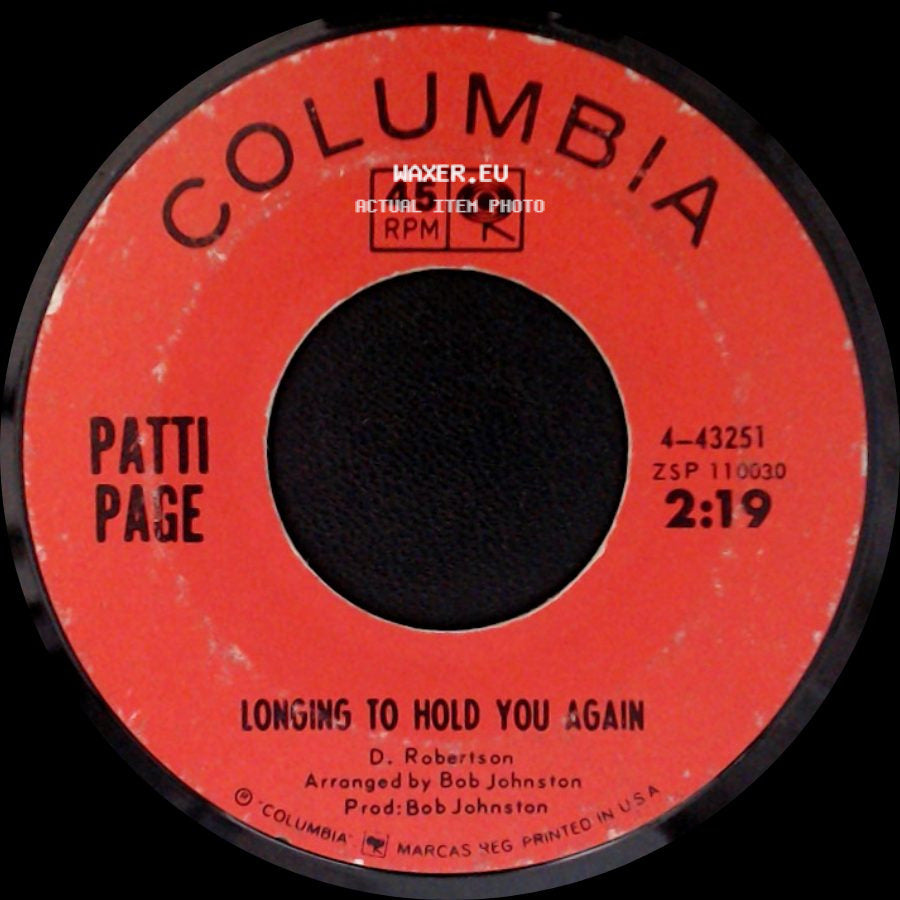 Patti Page - Longing To Hold You Again / Hush, Hush, Sweet Charlotte side A