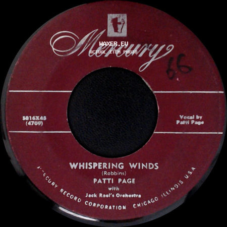 Patti Page - Whispering Winds / Love, Where Are You Now side A