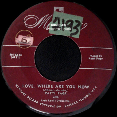 Patti Page - Whispering Winds / Love, Where Are You Now side B