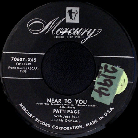 Patti Page - I Love To Dance With You / Near To You side B