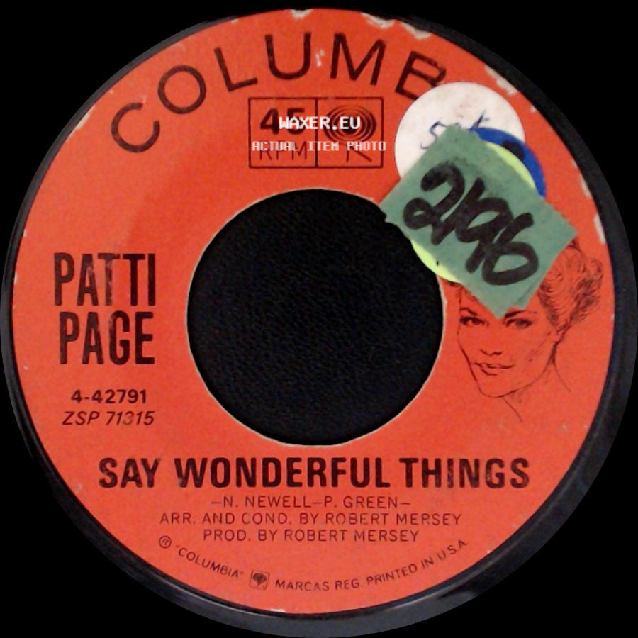 Patti Page - I Knew I Would See Him Again / Say Wonderful Things side B