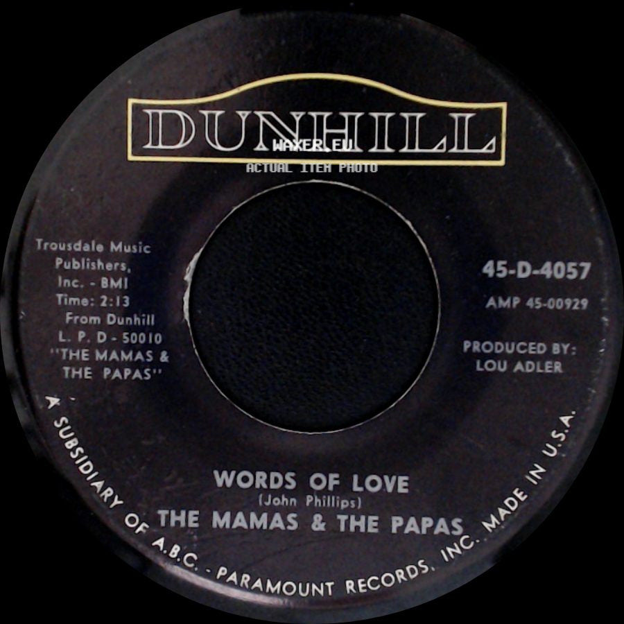 The Mamas & The Papas - Words Of Love / Dancing In The Street side A