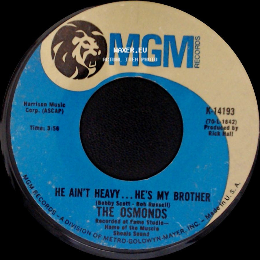The Osmonds - One Bad Apple / He Ain't Heavy...He's My Brother side B