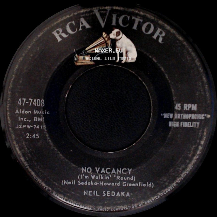 Neil Sedaka - No Vacancy (I'm Walkin' 'round) / The Diary side A
