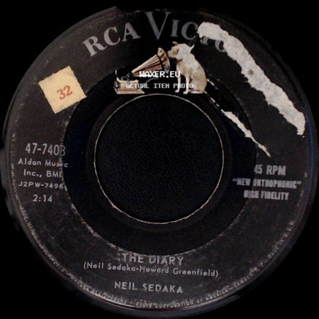 Neil Sedaka - No Vacancy (I'm Walkin' 'round) / The Diary side B