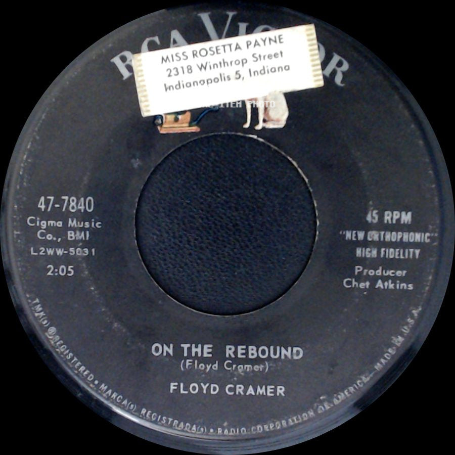 Floyd Cramer - Mood Indigo / On The Rebound side B
