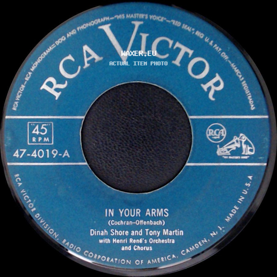 Tony Martin And Dinah Shore With Henri René And His Orchestra / Dinah Shore And Tony Martin - A Penny A Kiss / In Your Arms side B