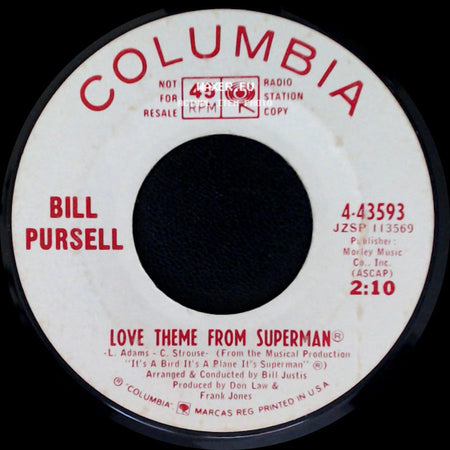 The Ned Odum Boys / Bill Pursell - It's Superman / Love Theme From Superman side B