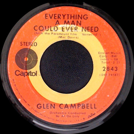 Glen Campbell - Norwood (Me And My Guitar) / Everything A Man Could Ever Need side B