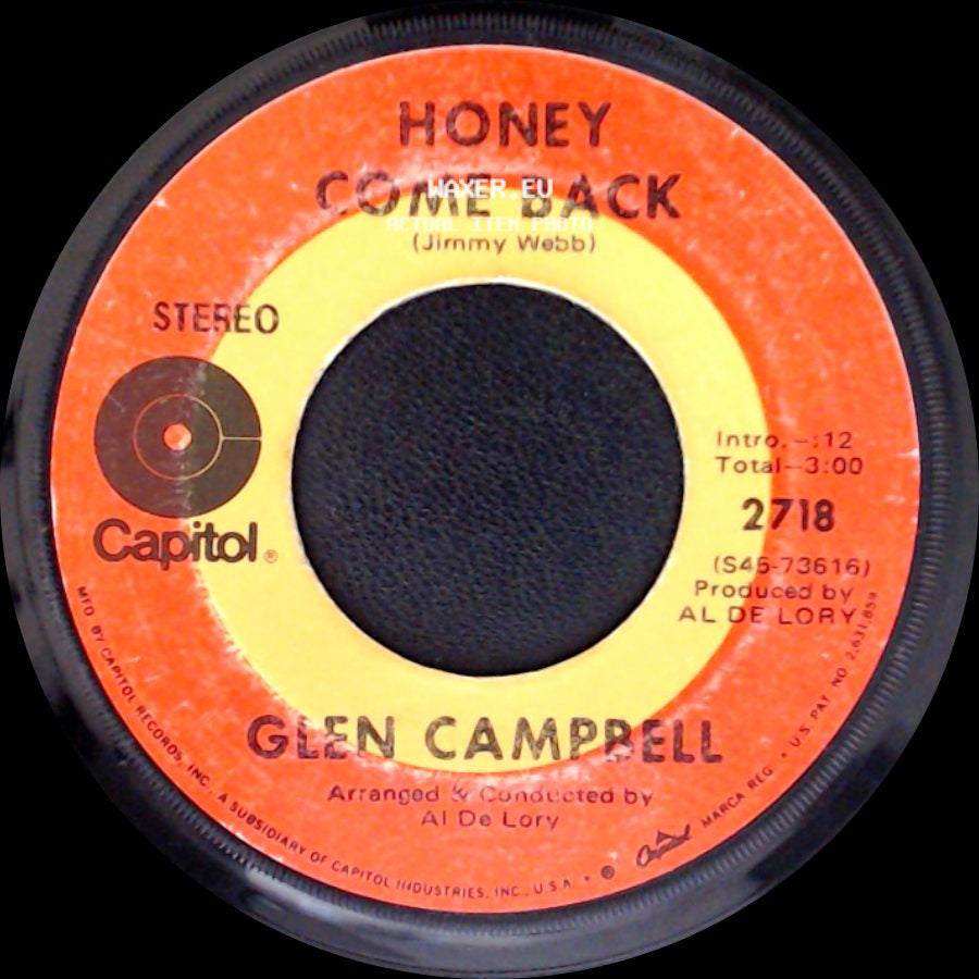 Glen Campbell - Where Do You Go / Honey Come Back side B