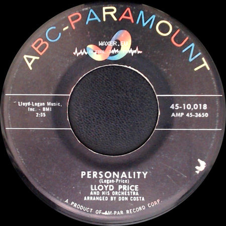 Lloyd Price And His Orchestra - Personality / Have You Ever Had The Blues side A