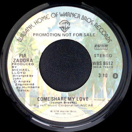 Pia Zadora - Come Share My Love / Come Share My Love side A