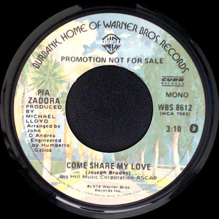 Pia Zadora - Come Share My Love / Come Share My Love side B