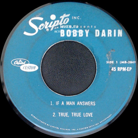 Bobby Darin - Unknown Title A / Unknown Title B side A
