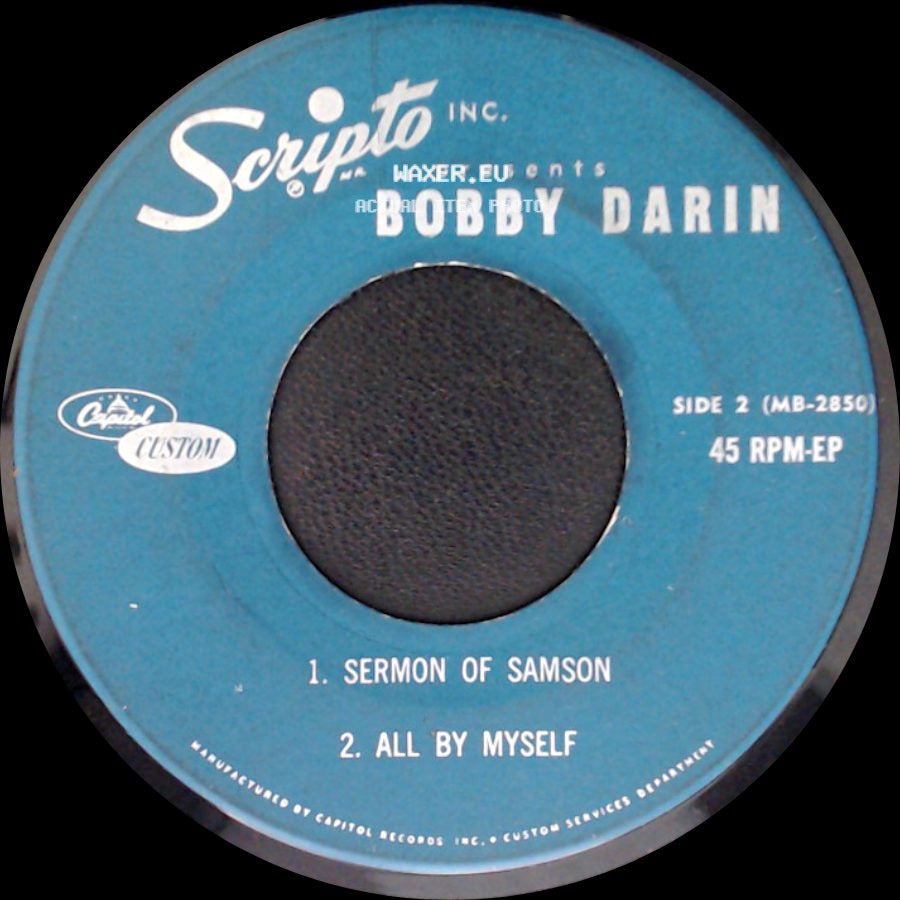 Bobby Darin - Unknown Title A / Unknown Title B side B