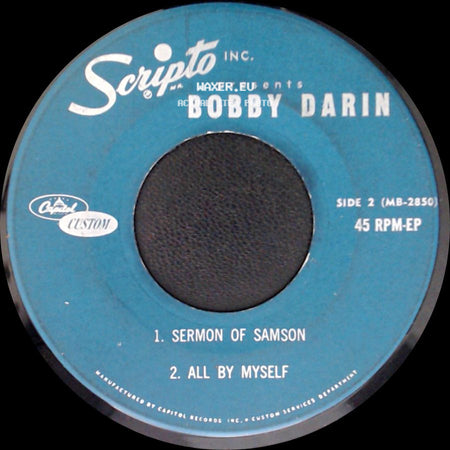 Bobby Darin - Unknown Title A / Unknown Title B side B