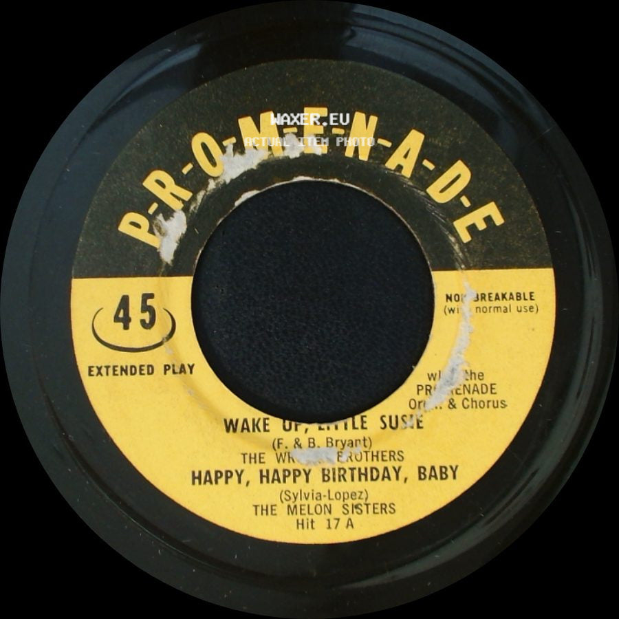 Bob Lenox / The Wheel Brothers / The Melon Sisters - Plaything / Hula Love / Wake Up, Little Susie / Happy, Happy Birthday, Baby side B