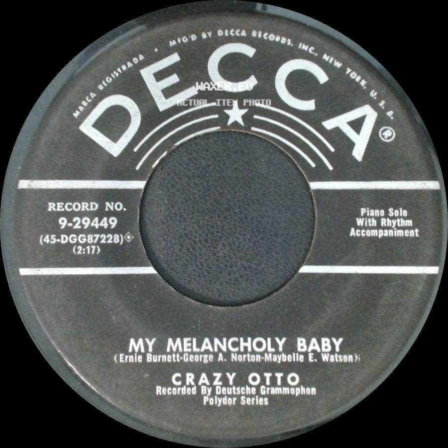 Crazy Otto - In The Mood / My Melancholy Baby side B