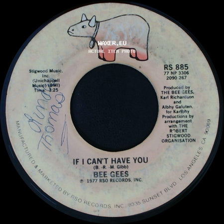 Bee Gees - Stayin' Alive / If I Can't Have You side B