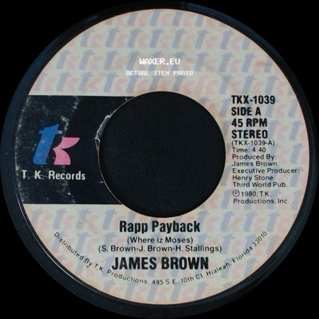 James Brown - Rapp Payback (Where Iz Moses) / Rapp Payback (Pt. Ii) side A