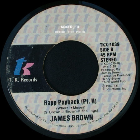 James Brown - Rapp Payback (Where Iz Moses) / Rapp Payback (Pt. Ii) side B