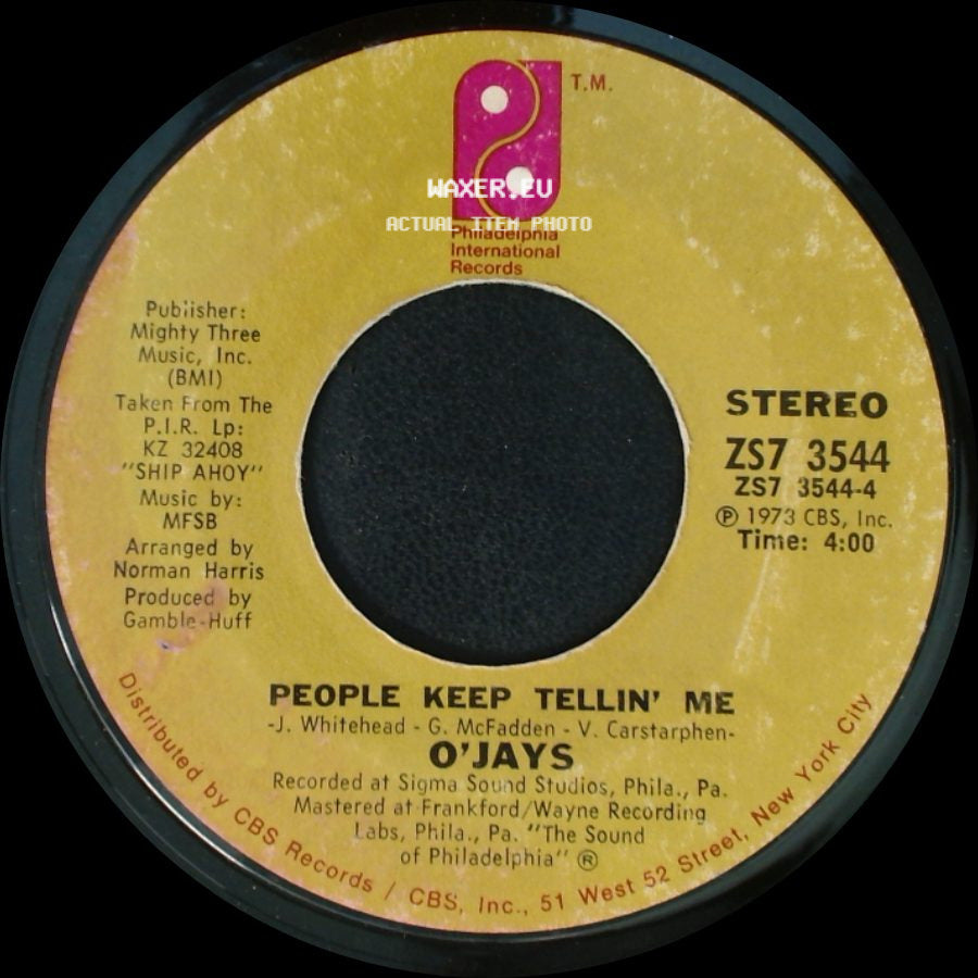 O'jays - People Keep Tellin' Me / For The Love Of Money side A