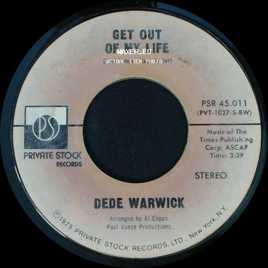 Dede Warwick - Funny How We Change Places / Get Out Of My Life side B
