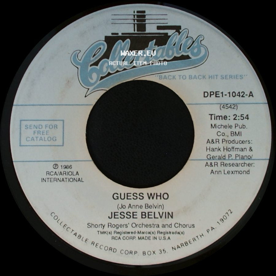 Jesse Belvin - Guess Who / Funny side A