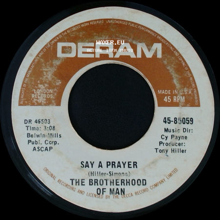 The Brotherhood Of Man - Say A Prayer / United We Stand side A