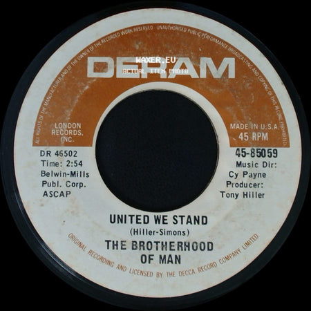 The Brotherhood Of Man - Say A Prayer / United We Stand side B