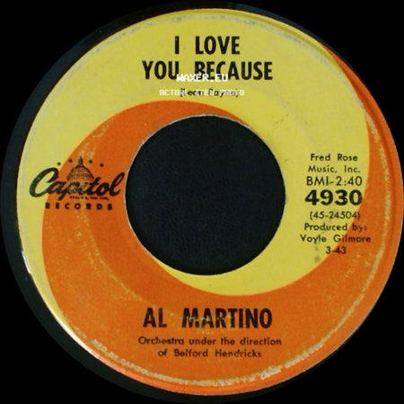 Al Martino - I Love You Because / Merry-Go-Round side A