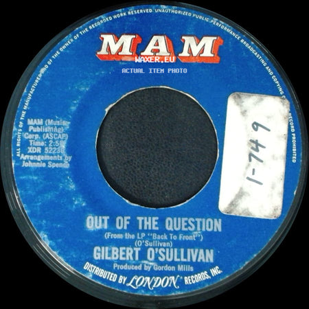 Gilbert O'sullivan - Out Of The Question / Everybody Knows side A