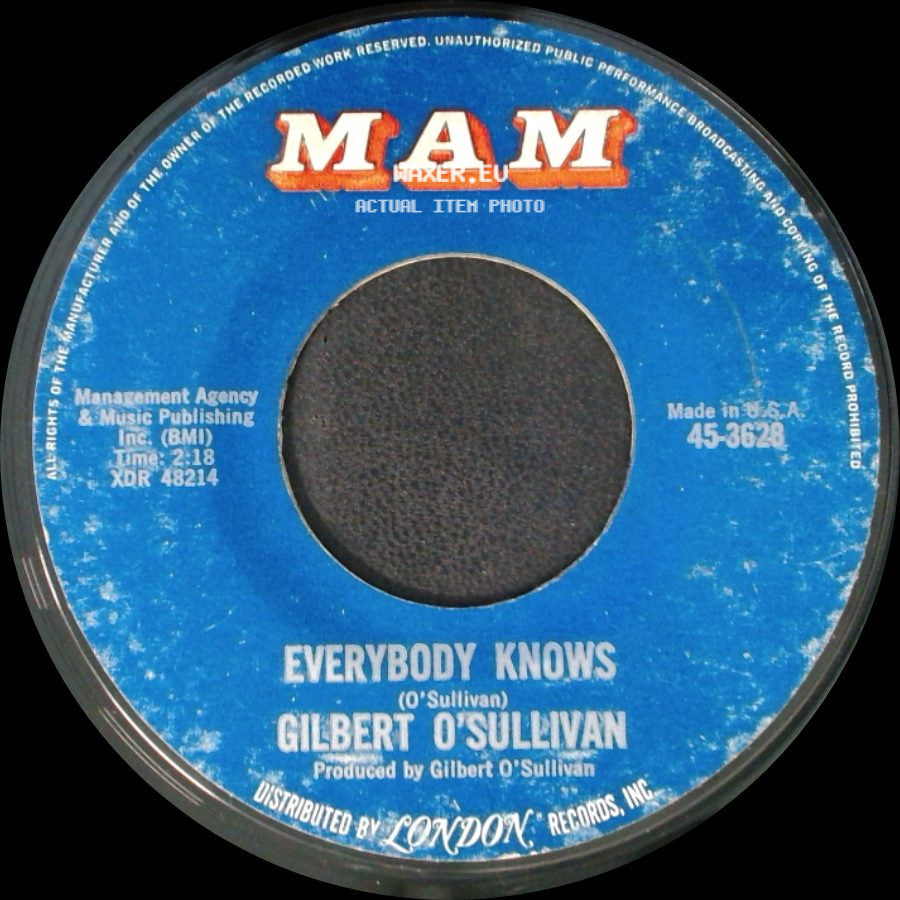 Gilbert O'sullivan - Out Of The Question / Everybody Knows side B