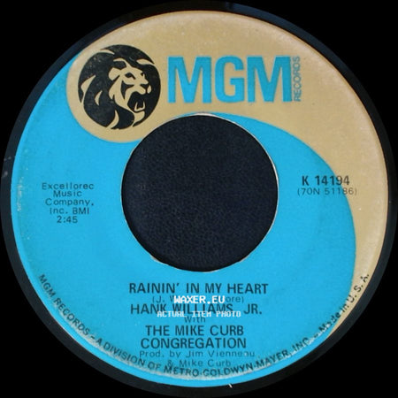 Hank Williams, Jr. / Hank Williams, Jr. With The Mike Curb Congregation - A-Eee / Rainin' In My Heart side B