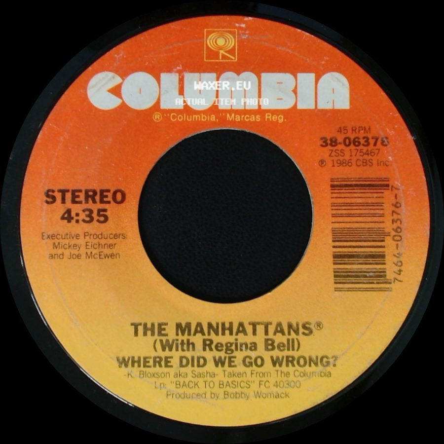 The Manhattans (With Regina Bell) / The Manhattans - Where Did We Go Wrong? / Maybe Tomorrow side A