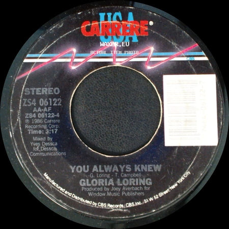 Gloria Loring / Gloria Loring & Carl Anderson - You Always Knew / Friends And Lovers side A