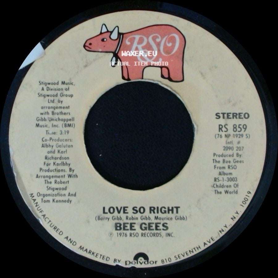 Bee Gees - Love So Right / You Stepped Into My Life side A