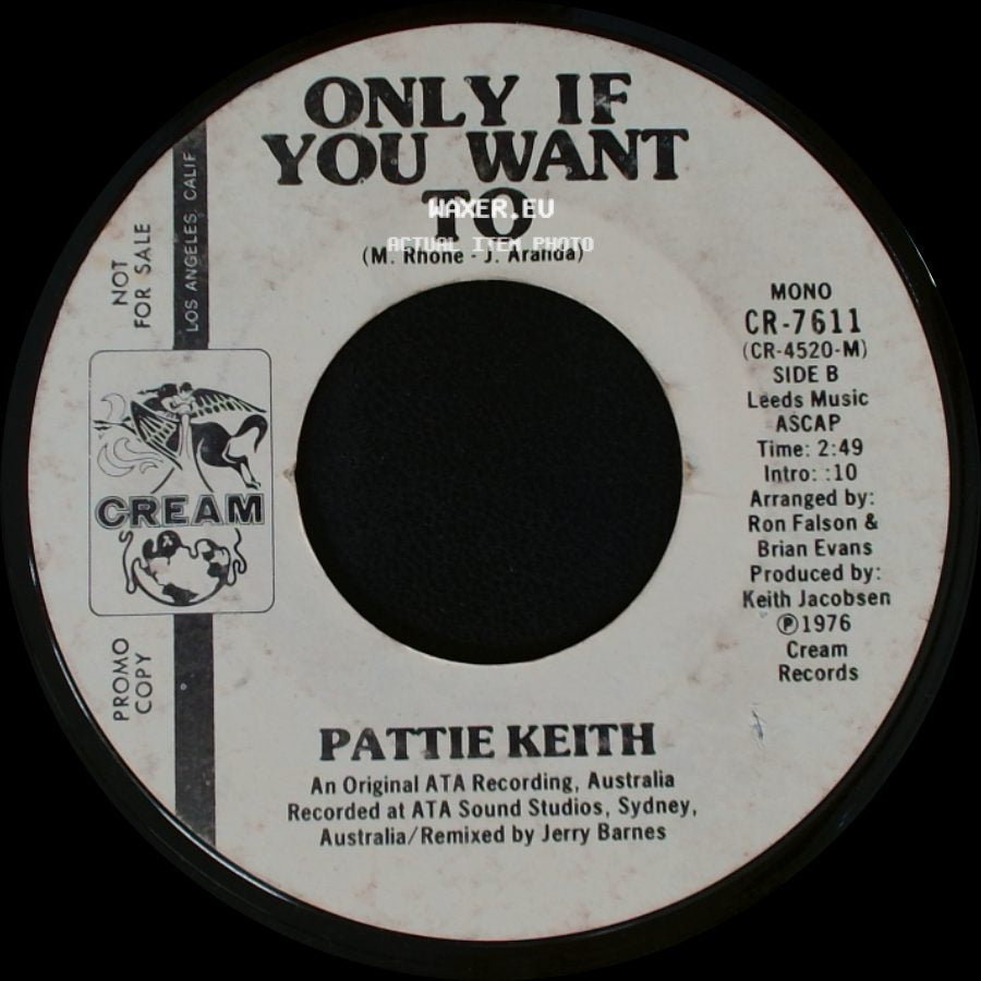 Pattie Keith - Only If You Want To / Only If You Want To side B