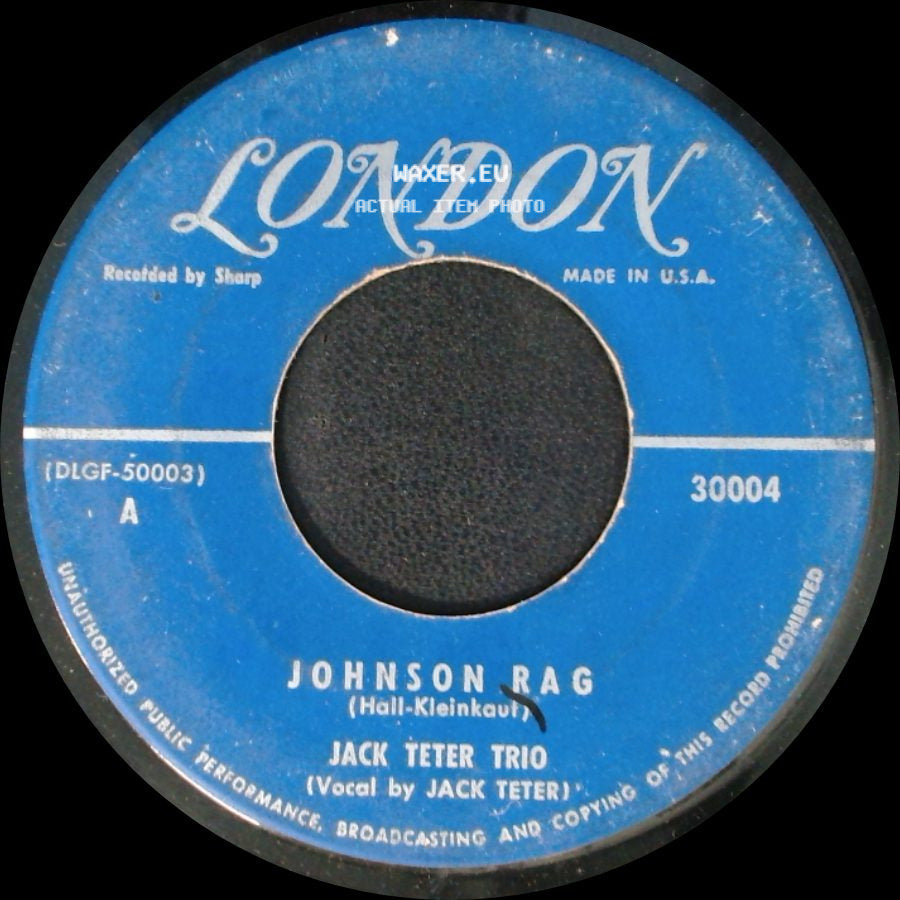Jack Teter Trio - Johnson Rag / Back Of The Yards side A