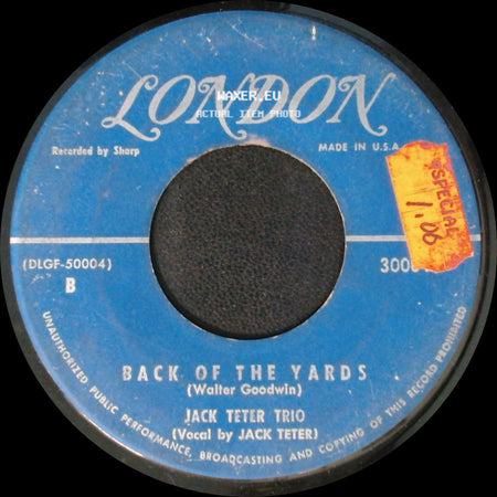 Jack Teter Trio - Johnson Rag / Back Of The Yards side B