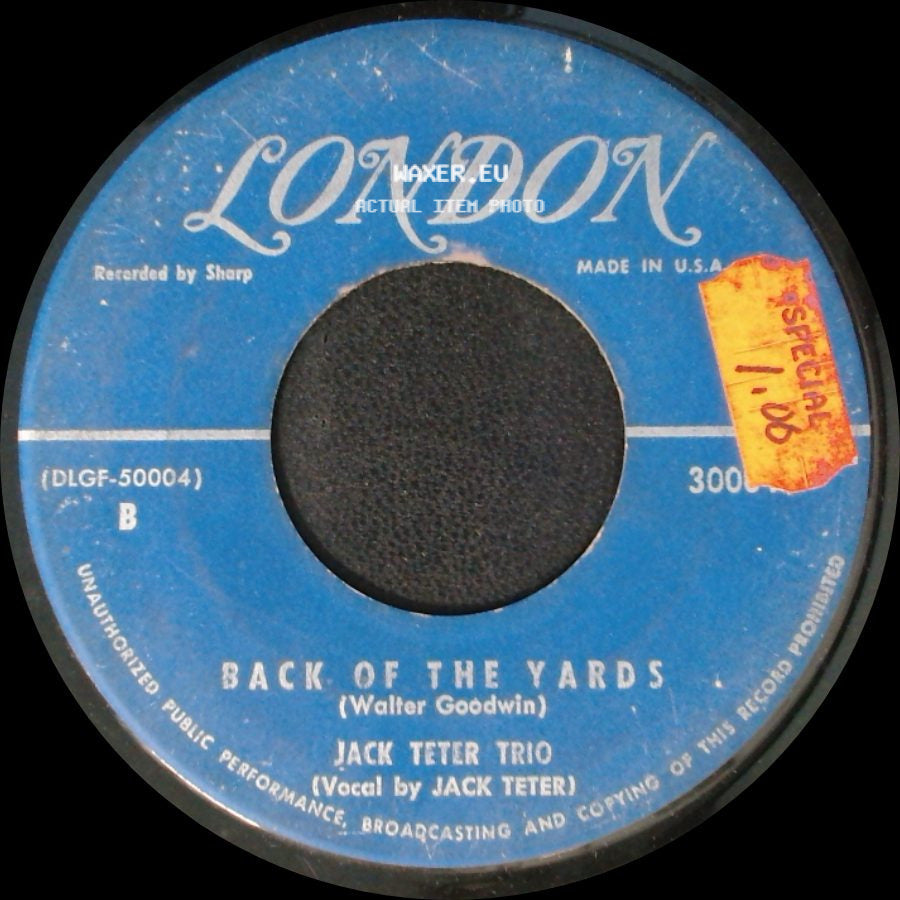 Jack Teter Trio - Johnson Rag / Back Of The Yards side B