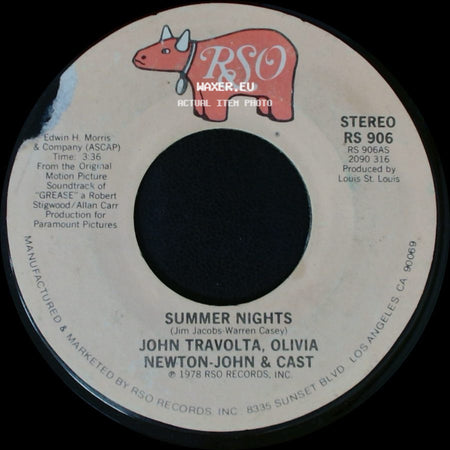 Louis St. Louis / John Travolta, Olivia Newton-John & Cast - Rock 'n' Roll Party Queen / Summer Nights side B