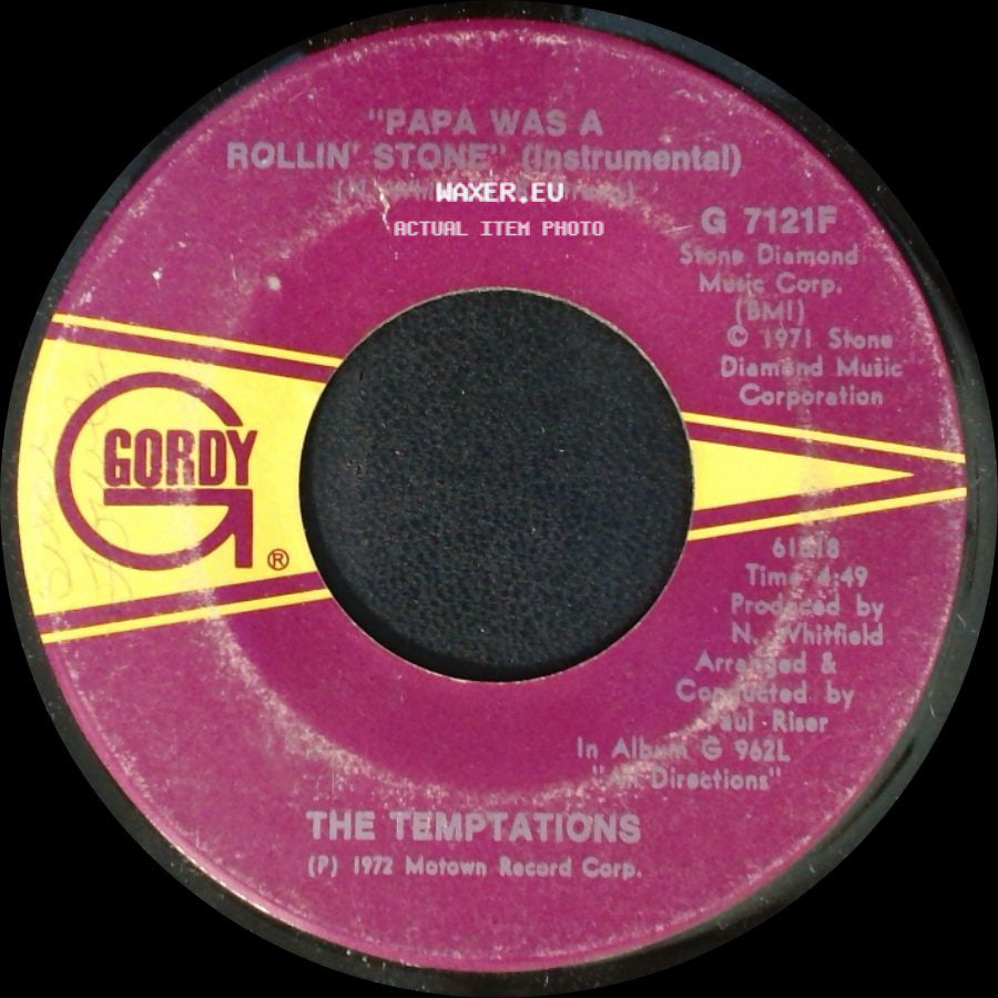 The Temptations - Papa Was A Rollin' Stone / Papa Was A Rollin' Stone (Instrumental) side B