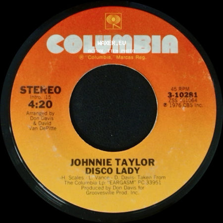 Johnnie Taylor - You're The Best In The World / Disco Lady side B