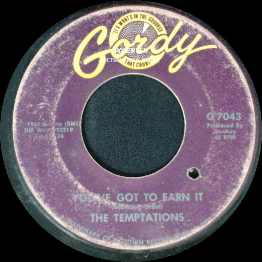 The Temptations - Since I Lost My Baby / You've Got To Earn It side B