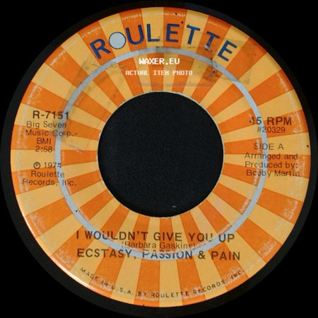Unknown Artist - I Wouldn't Give You Up / Don't Burn Your Bridges Behind You (Barbara Gaskins) Ecstasy, Passion & Pain side A